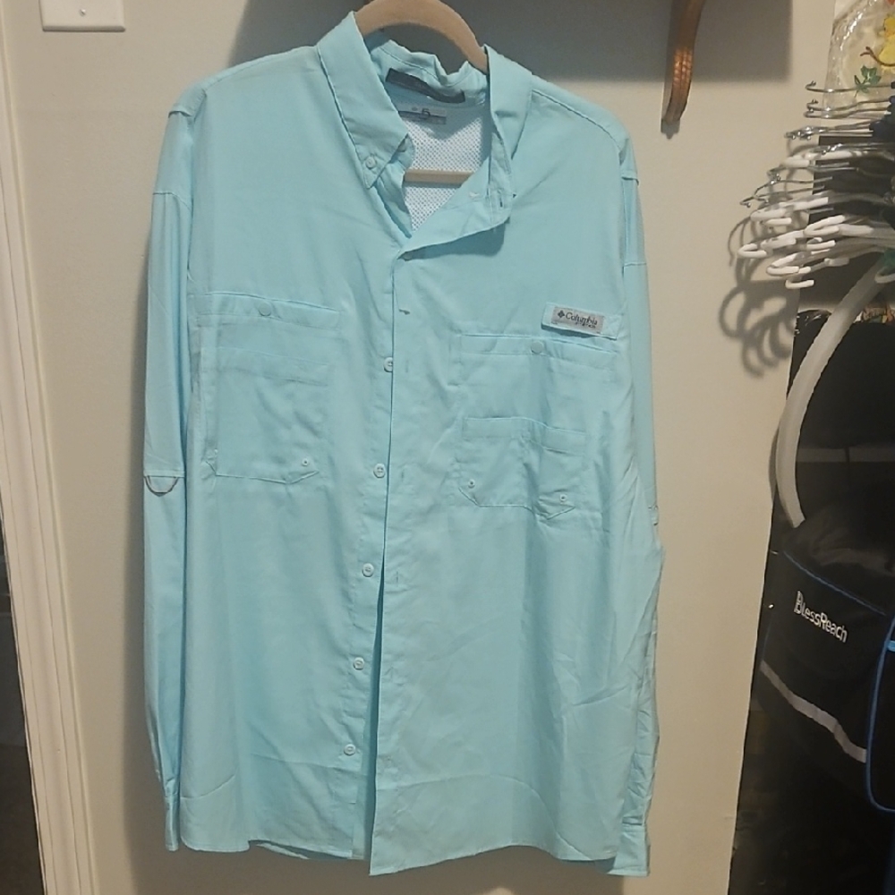 NWOT Columbia Men's Aqua Shirt Jacket